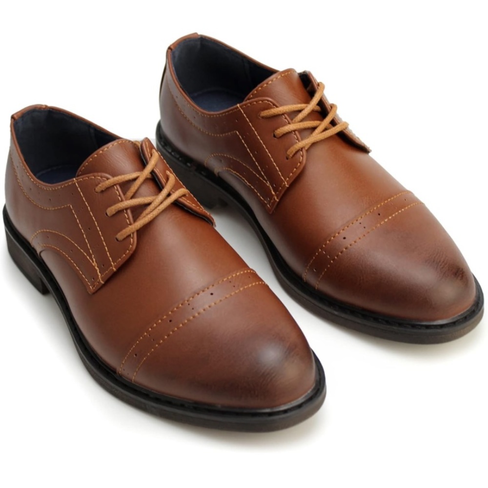 New Hawkwell Boy's Kids Cap Toe Dress Shoes Classic Formal Oxfords. Size: 13